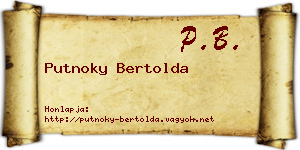 Putnoky Bertolda névjegykártya